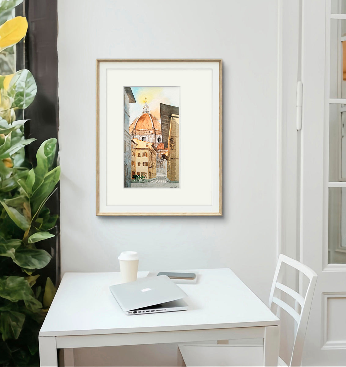 Imagen lateral del cuadro Luna de Miel en Florencia iluminado con luz natural y decorando un espacio moderno y acogedor.