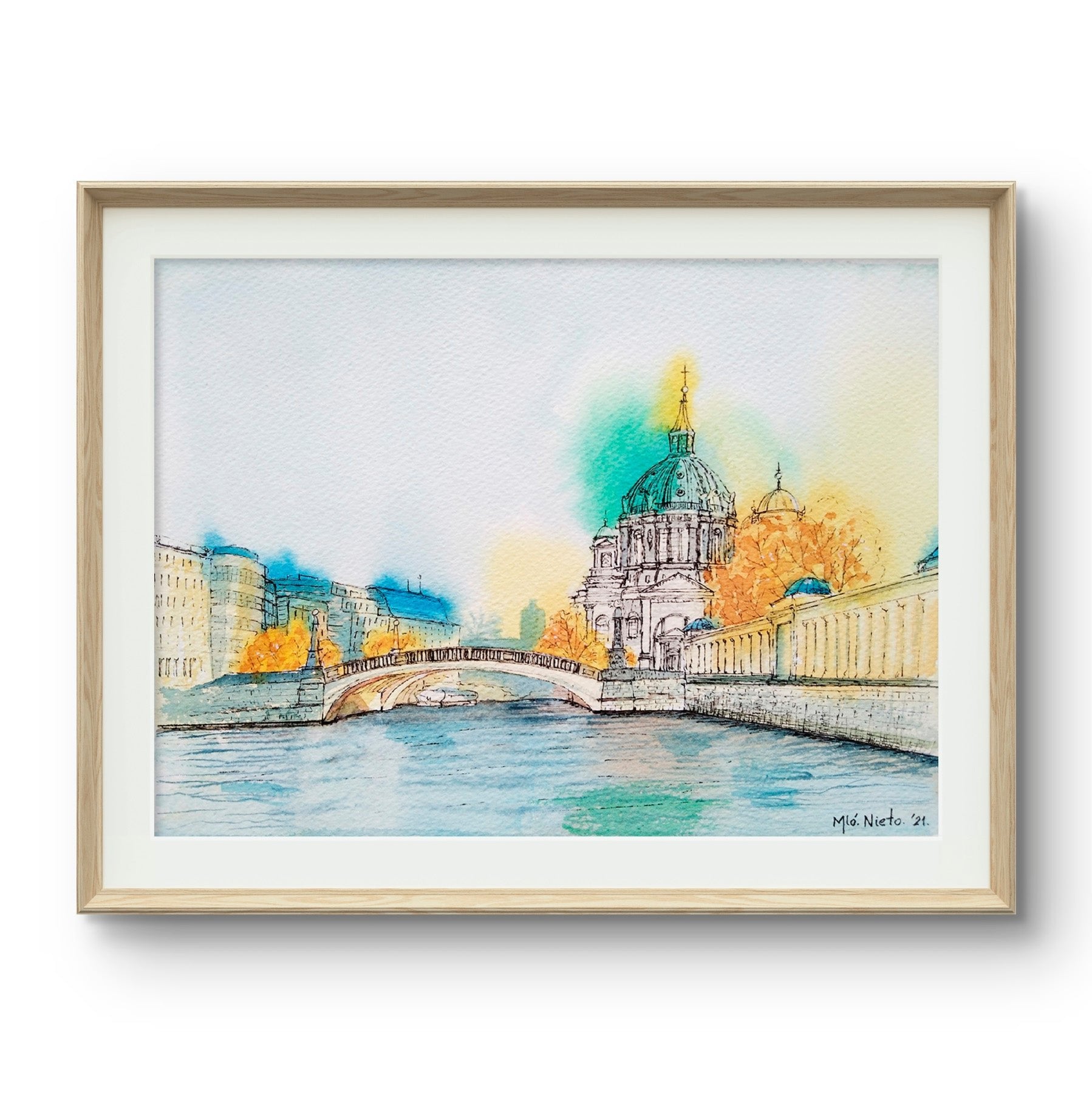 Otoño en Berlín enmarcada. Arte contemplativo de tonos otoñales