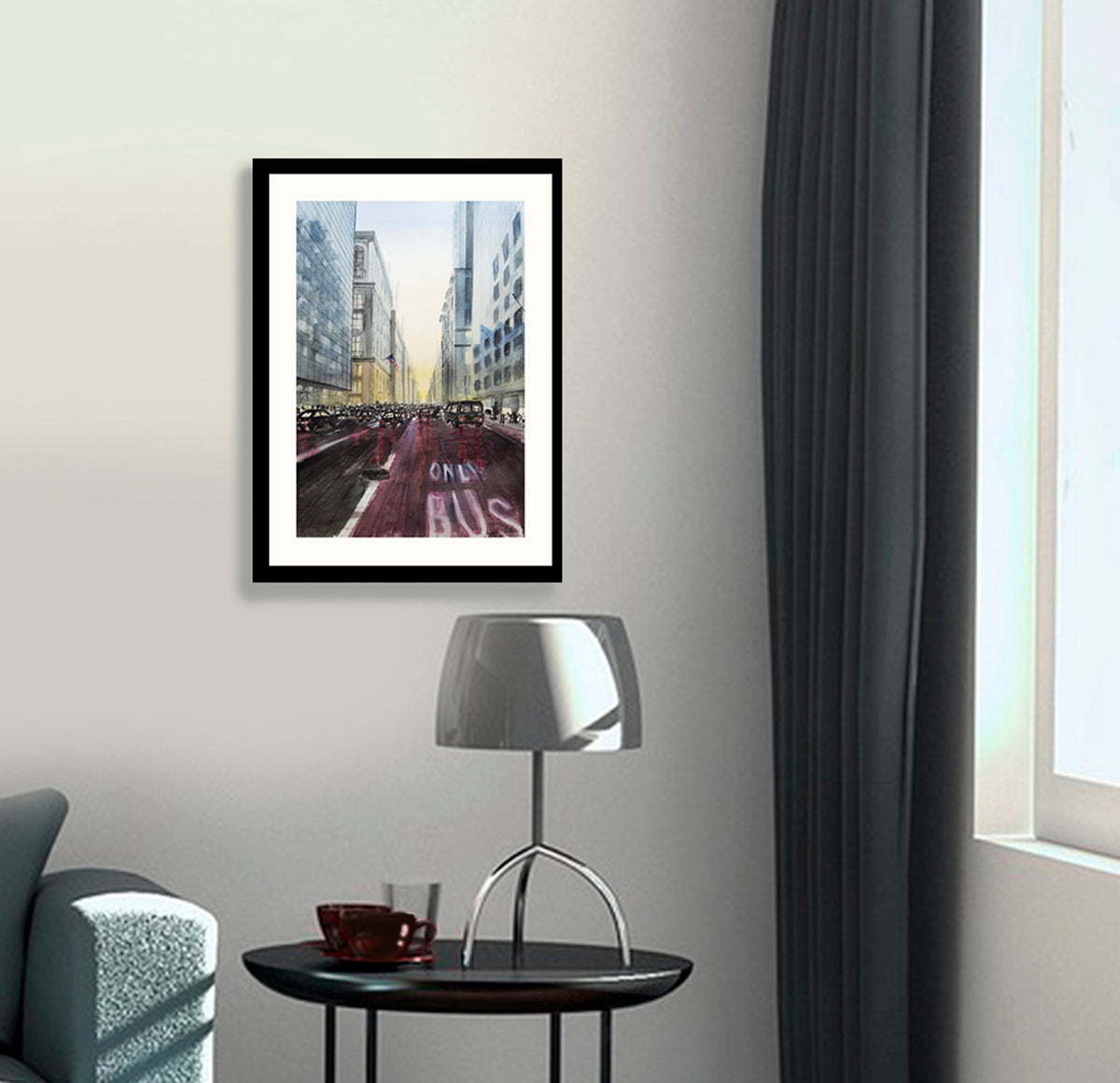 Obra Un nuevo horizonte, expuesta en un interior contemporáneo. Arte con mensaje de evolución, contraste y esperanza